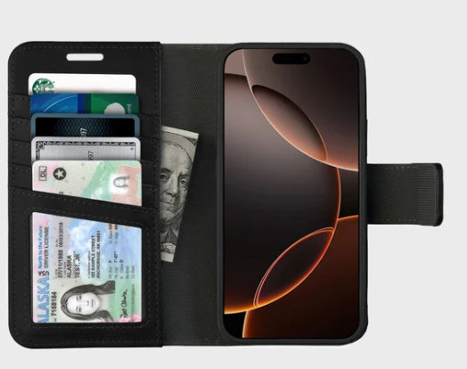 Caseco iPhone 16 Pro Max 5th Ave Folio MagSafe Leather Case - Black