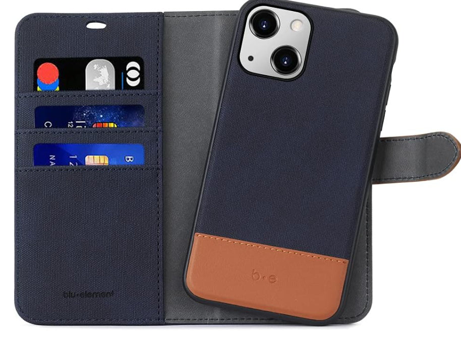 Blu Element iPhone 13 2 in 1 Folio - Navy/Tan