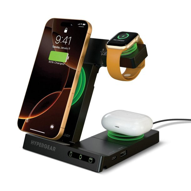 HyperGear 6-in-1 Foldable Wireless Charging Stand for Samsung Apple Watch