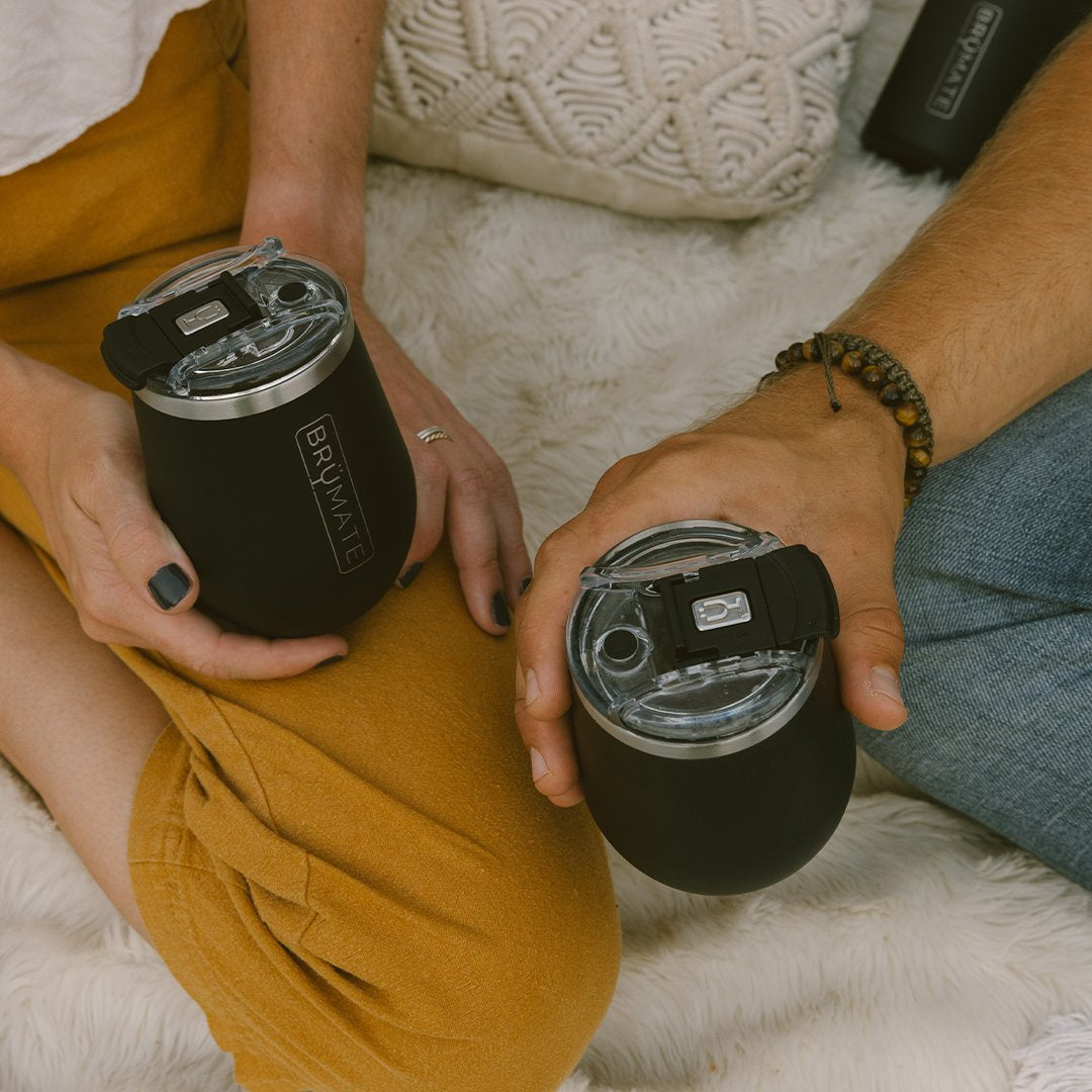 BruMate Uncork'd XL MUV 14oz Wine Tumbler - Charcoal Grey (Old Threaded Lid)