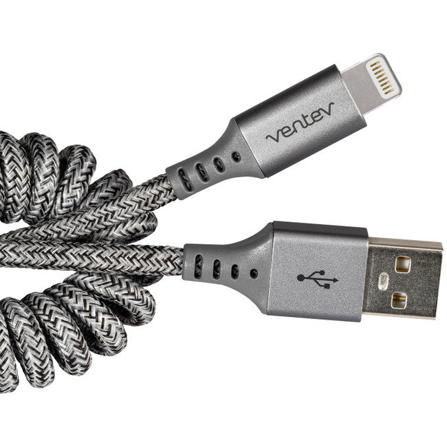 Ventev Helix USB-A to Lightning Cable 14inch - Grey