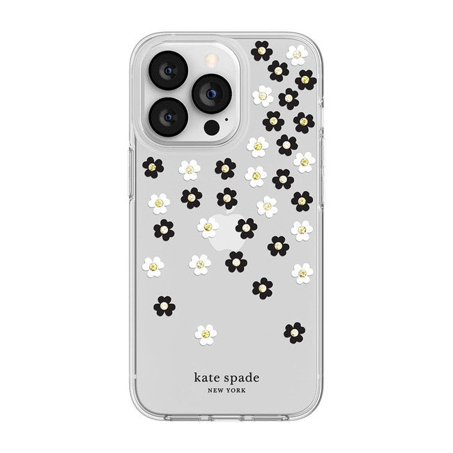Kate Spade iPhone 13 Pro Protective Hardshell Case Scattered Flowers Iridescent