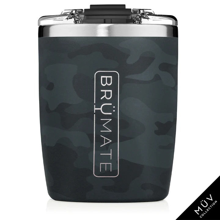 BruMate Rocks MUV Tumbler (12oz) - Black Camo (Old Threaded Lid)