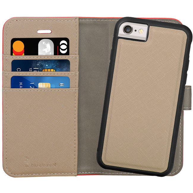 Blu Element 2 in 1 Folio iPhone 6/6s/7/8 - Red/Butterum