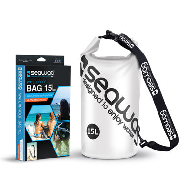 Seawag Universal Waterproof Dry Bag 15L w/ Shoulder Strap - White/Black
