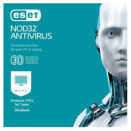 ESET Nod32 Antivirus, 3-User 1-Year Sleeve BIL