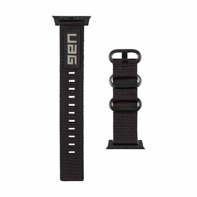 UAG - Nato Nylon and Stainless Steel Watch Strap Black for Apple Watch 44/42mm