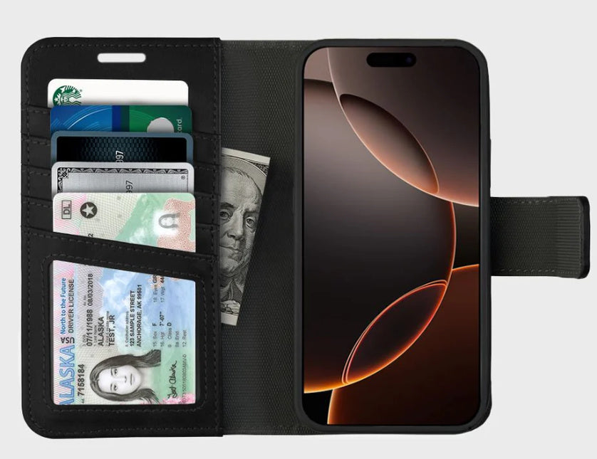 Caseco iPhone 16 5th Ave Folio MagSafe Leather Case - Black