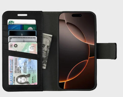 Caseco iPhone 16 Pro Max 5th Ave Folio MagSafe Leather Case - Black