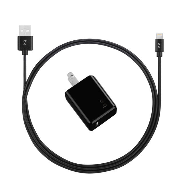 Blu Element Wall Charger 2.4A w/ Lightning Cable - Black