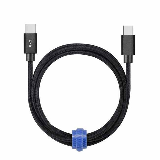 Blu Element - Braided Charge/Sync USB-C to USB-C Cable 10ft - Black
