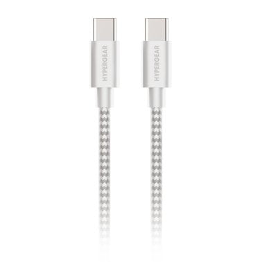 HyperGear 6 ft. USB-C to USB-C Braided Charge and Sync Cable - White