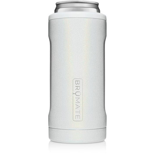 BruMate Hopsulator Slim (12oz slim cans) - Glitter White