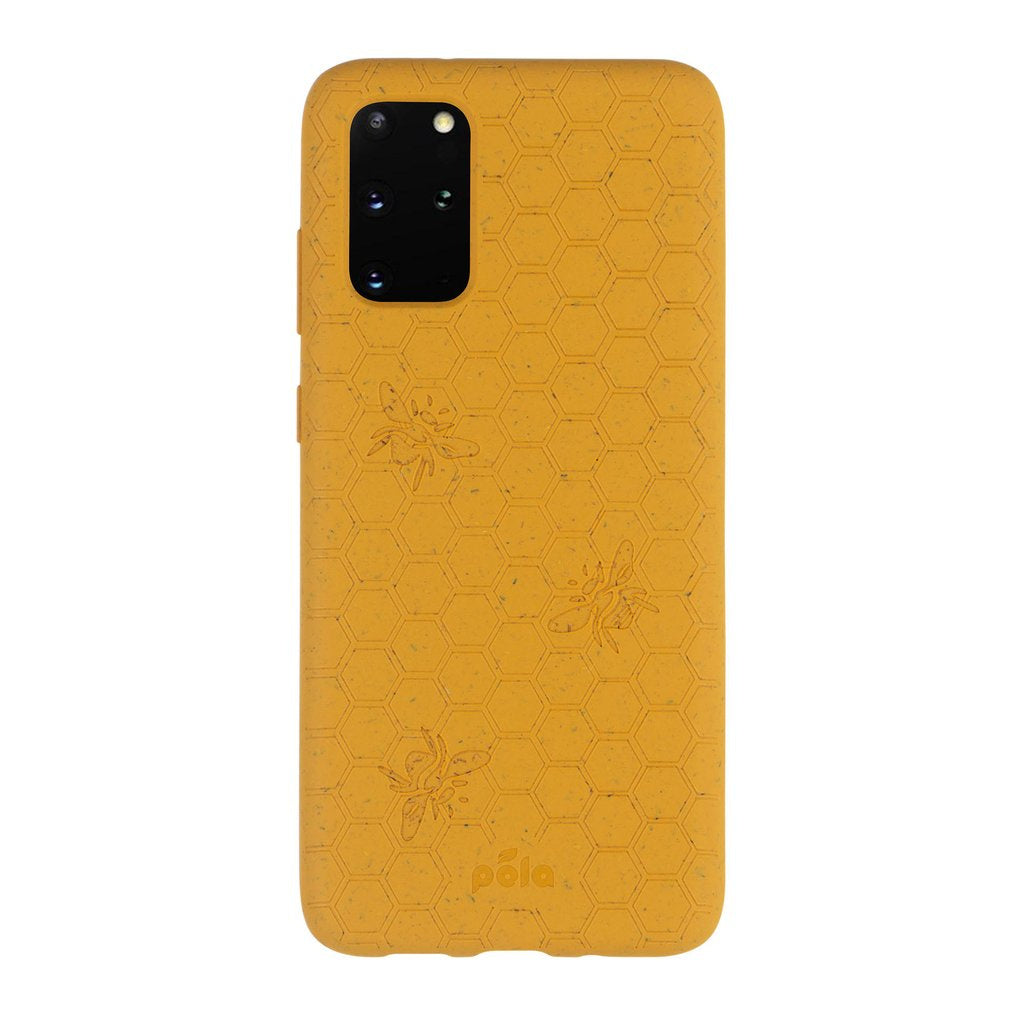 Pela Galaxy S20+ 5G Eco-Friendly Compostable Case - Yellow (Honey Bee Edition)