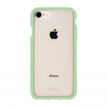 Pela iPhone 6/6s/7/8/SE 2020 Eco-Friendly Compostable Case - Clear/Neo Mint