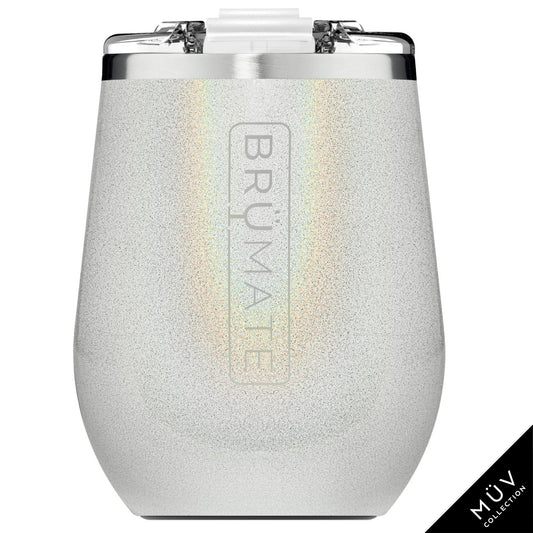 BruMate Uncork'd XL MUV 14oz Wine Tumbler - Glitter White