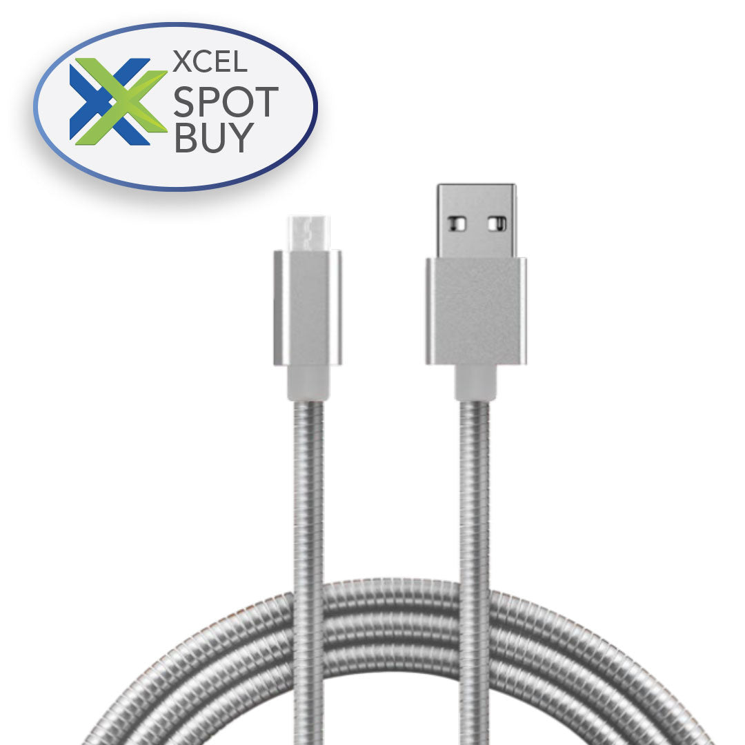 Fuse Charge & Sync Micro USB Cable Metal 3ft - Silver