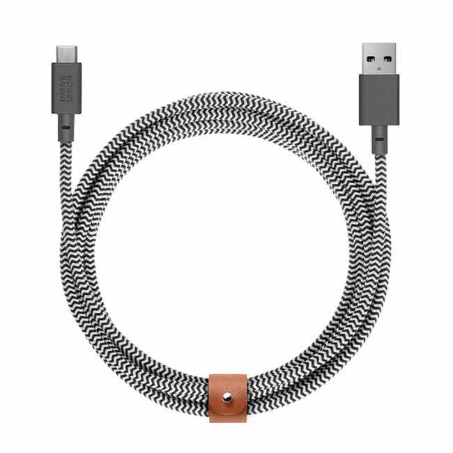 Native Union Charge/Sync USB-C Belt Cable 10ft - Zebra