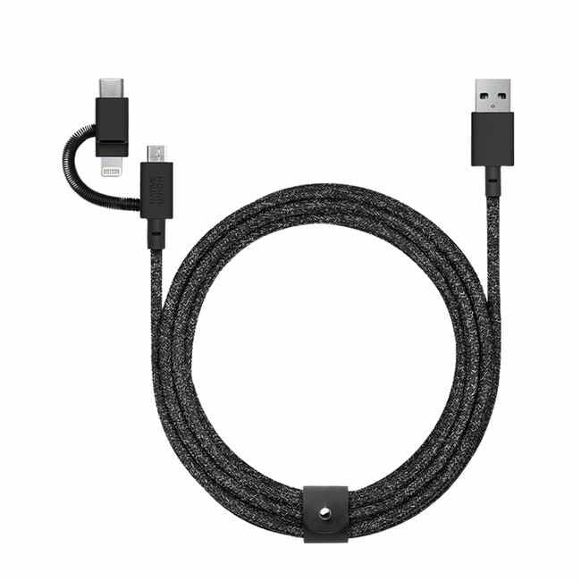 Native Union Belt Charge/Sync Universal Cable 6.5ft - Cosmo (Black)