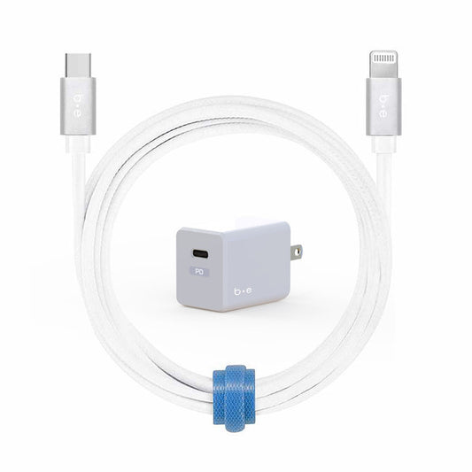 Blu Element 20W Wall Charger USB-C w/ Lightning Cable 4ft - White