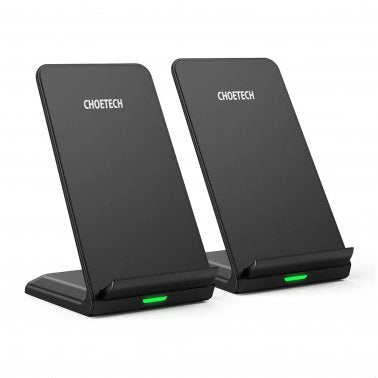 CHOETECH 10W Fast Charge Wireless Charging Stand Wireless Charger 2-Pack - Black