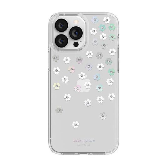 Kate Spade iPhone 13 Pro Max / 12 Pro Max Protective Hardshell Case - Scattered Flowers Iridescent
