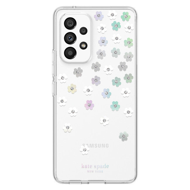 Kate Spade Galaxy A53 5G Protective Hardshell Case - Scattered Flowers Iridescent