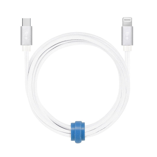 Blu Element Braided Charge/Sync USB-C to Lightning 10ft - White