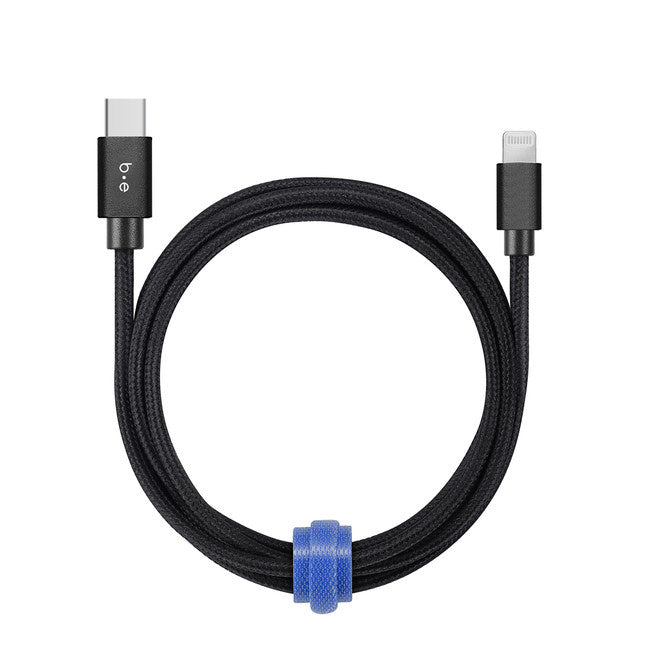 Blu Element Braided Charge/Sync USB-C to Lightning 4ft - Black