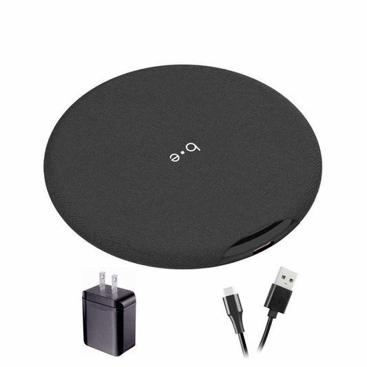 Blu Element Fast Wireless Charger Qi 15W w/ Qualcomm 3.0 Wall Charger - Saffiano Black