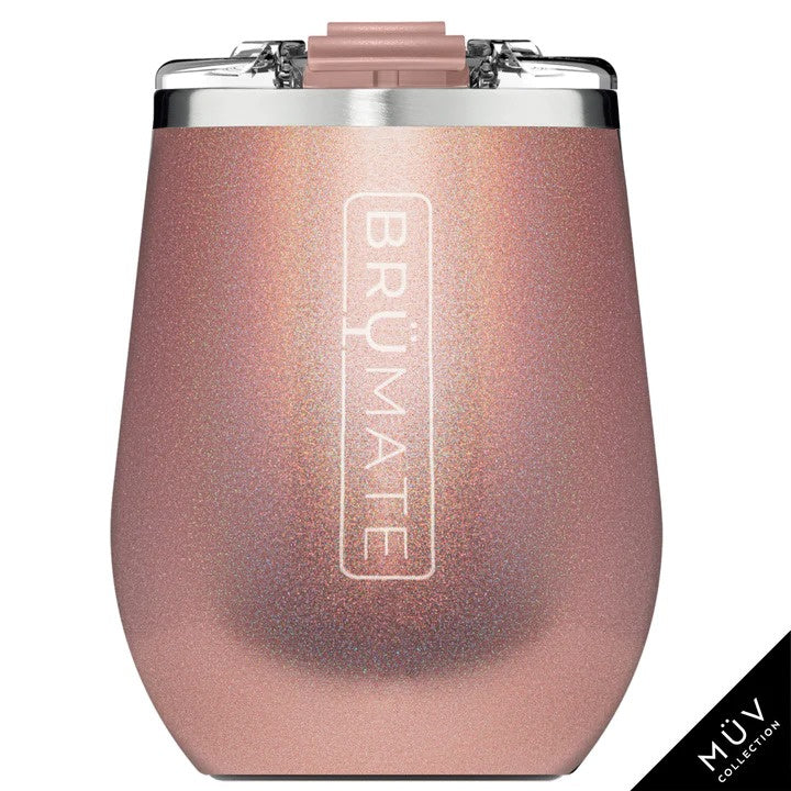 BruMate Uncork'd XL MUV 14oz Wine Tumbler - Glitter Rose Gold