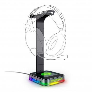 HyperGear RGB Command Station Headset Stand - Black