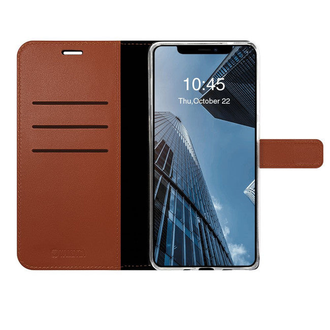 Valenta iPhone 12/12 Pro Book Case Leather Gel Skin - Brown