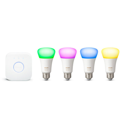 Philips Hue - Ambiance 9.5W A19 E26 4 set CA Bluetooth-enabled White and Color 4 Pack (with Bridge)