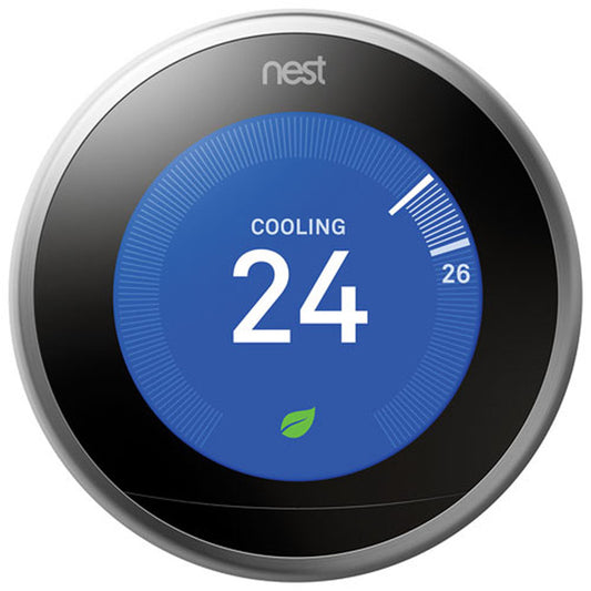 Google - Nest Learning Thermostat Third Generation Stainless Steel