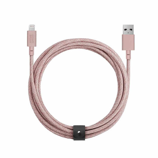 Native Union - Belt XL Charge/Sync Cable Lightning 10ft Rose
