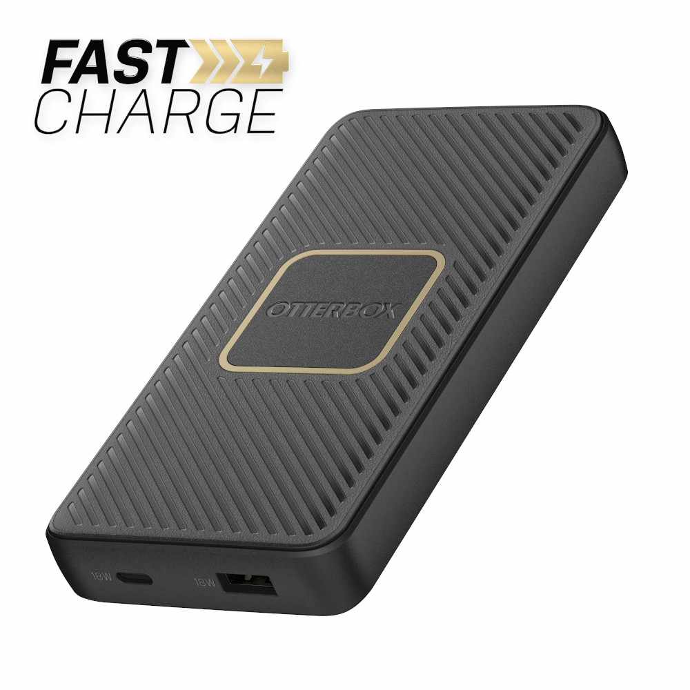 OtterBox - Fast Charge Qi Wireless Power Delivery Power Bank 10000 mAh (A&C 18W + 10W) Black