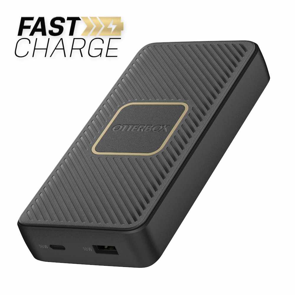 OtterBox - Fast Charge Qi Wireless Power Delivery Power Bank 15000 mAh (A&C 18W + 10W) Black