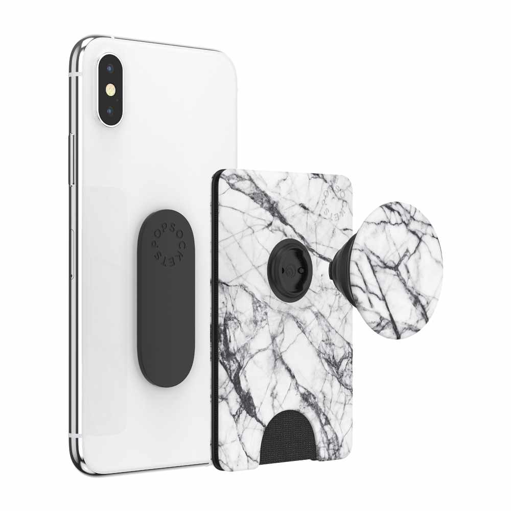 PopSockets - PopWallet+ (PopWallet with Swappable PopGrip) Dove White Marble